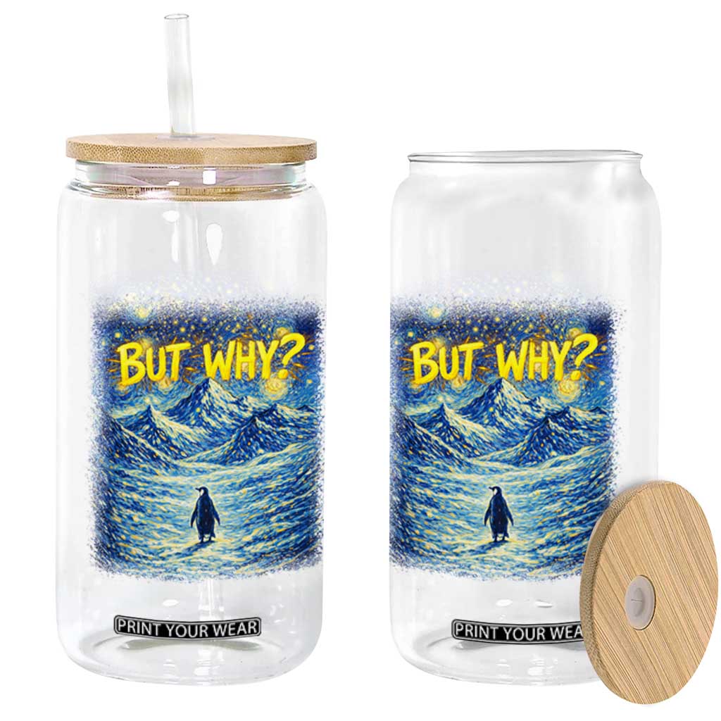 But Why Penguin Glass Can Starry Night Van Gogh Nihilist Penguin Hiking TS14 Print Your Wear