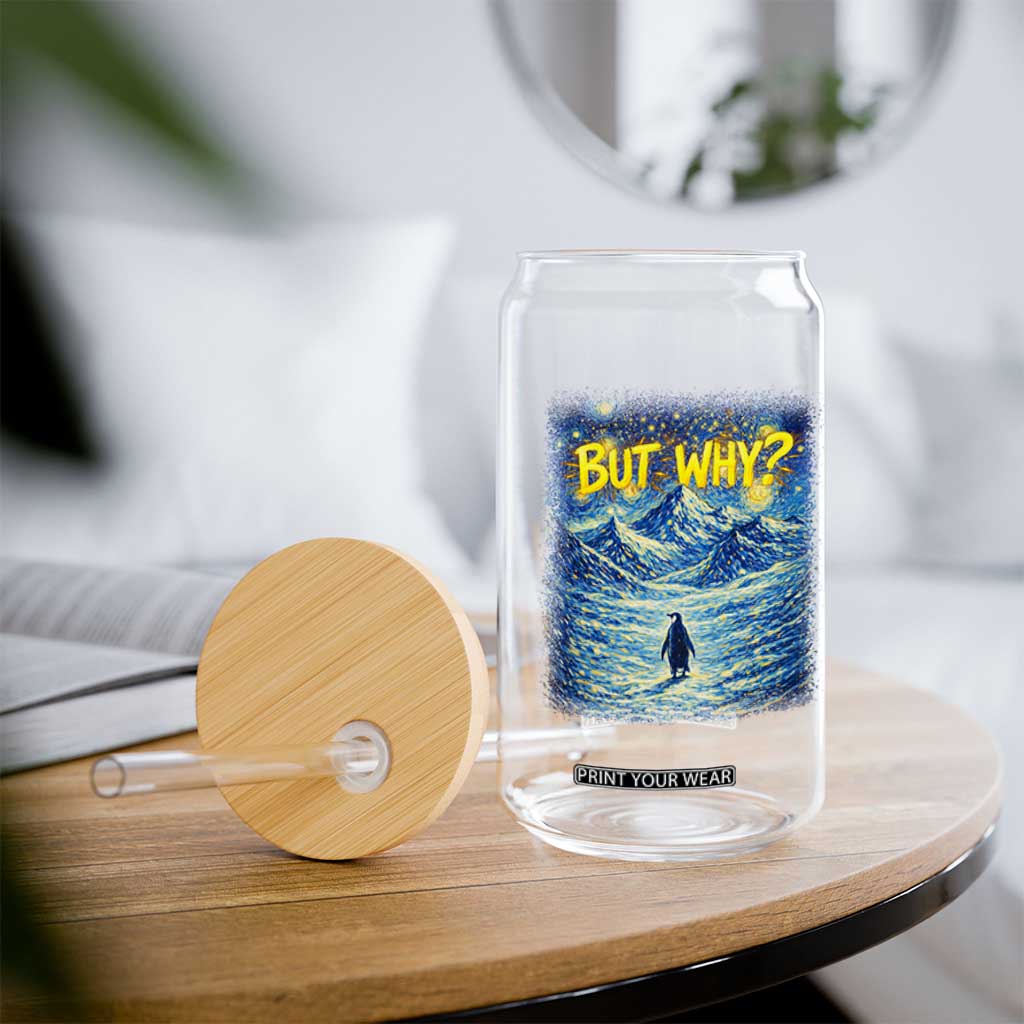 But Why Penguin Glass Can Starry Night Van Gogh Nihilist Penguin Hiking TS14 Print Your Wear
