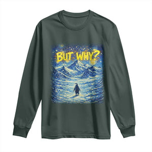 But Why Penguin Long Sleeve Shirt Starry Night Van Gogh Nihilist Penguin Hiking TS14 Dark Forest Green Print Your Wear