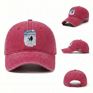 Funny Penguin Protest Washed Cotton Baseball Cap Trump Nihilist Penguin Minimal Political Meme TS14 Washed Cap Universal Fit Red Print Your Wear