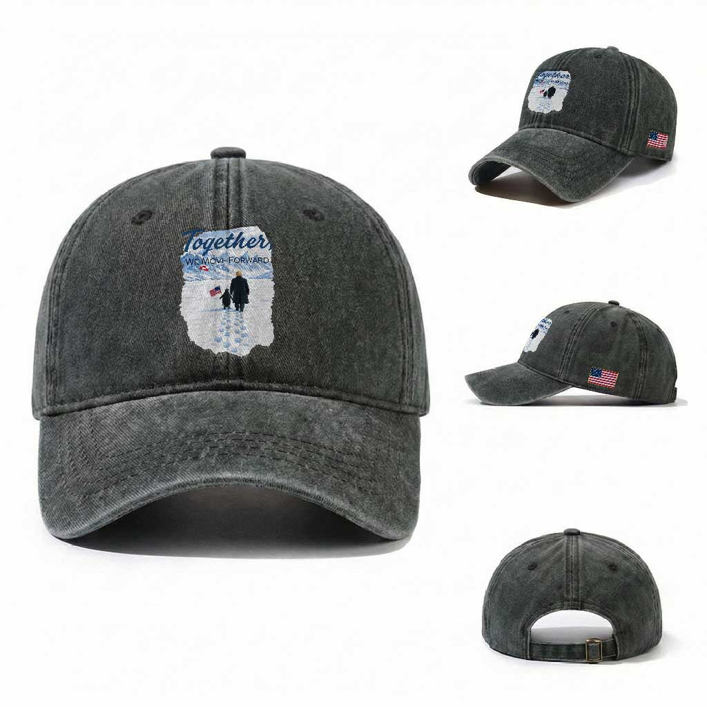 Funny Penguin Protest Washed Cotton Baseball Cap Trump Nihilist Penguin Minimal Political Meme TS14 Washed Cap Universal Fit Dark Green Print Your Wear