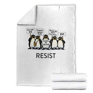 Penguins Resist Throw Blanket Nihilist Penguin Anti-Government Meme TS14 White Print Your Wear