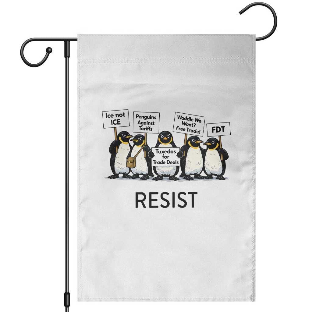 Penguins Resist Garden Flag Nihilist Penguin Anti-Government Meme TS14 White Print Your Wear