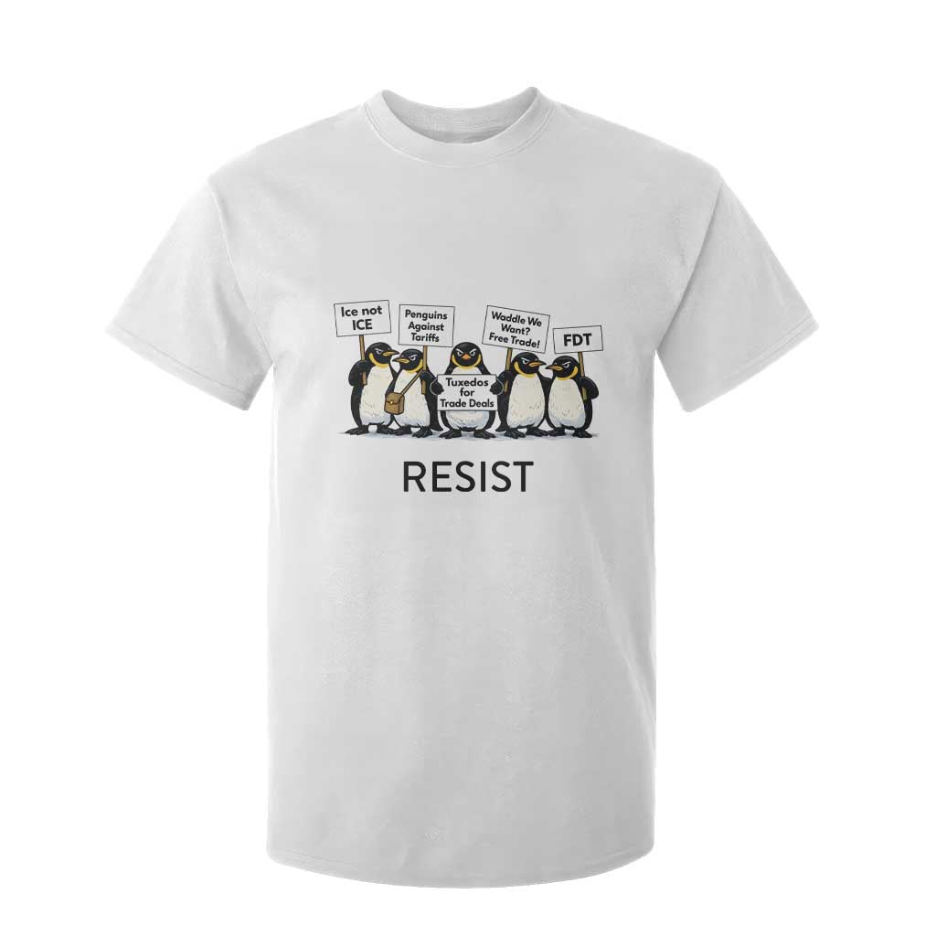 Penguins Resist T Shirt For Kid Nihilist Penguin Anti-Government Meme TS14 White Print Your Wear