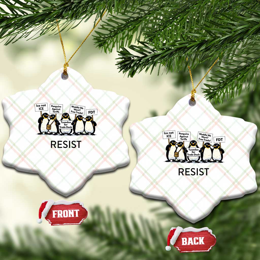 Penguins Resist Ceramic Ornament Nihilist Penguin Anti-Government Meme TS14 Print Your Wear
