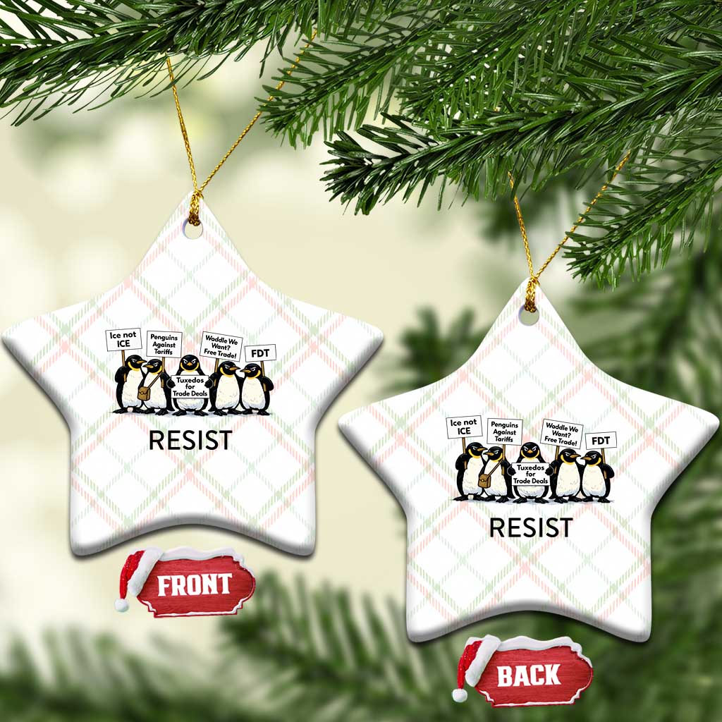 Penguins Resist Ceramic Ornament Nihilist Penguin Anti-Government Meme TS14 Print Your Wear