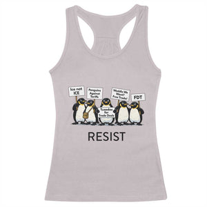 Penguins Resist Racerback Tank Top Nihilist Penguin Anti-Government Meme TS14 Ice Gray Print Your Wear