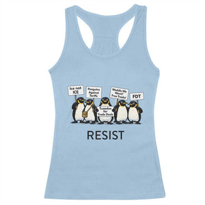 Penguins Resist Racerback Tank Top Nihilist Penguin Anti-Government Meme TS14 Light Blue Print Your Wear