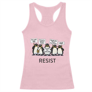 Penguins Resist Racerback Tank Top Nihilist Penguin Anti-Government Meme TS14 Light Pink Print Your Wear