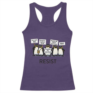 Penguins Resist Racerback Tank Top Nihilist Penguin Anti-Government Meme TS14 Purple Print Your Wear