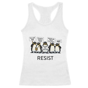 Penguins Resist Racerback Tank Top Nihilist Penguin Anti-Government Meme TS14 White Print Your Wear
