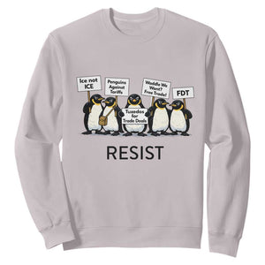 Penguins Resist Sweatshirt Nihilist Penguin Anti-Government Meme TS14 Ice Gray Print Your Wear