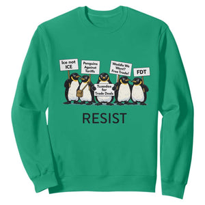 Penguins Resist Sweatshirt Nihilist Penguin Anti-Government Meme TS14 Irish Green Print Your Wear