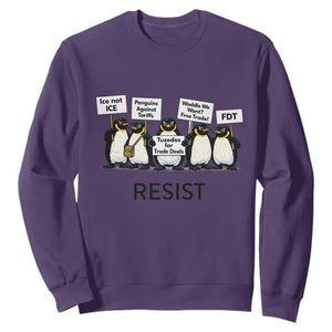 Penguins Resist Sweatshirt Nihilist Penguin Anti-Government Meme TS14 Purple Print Your Wear