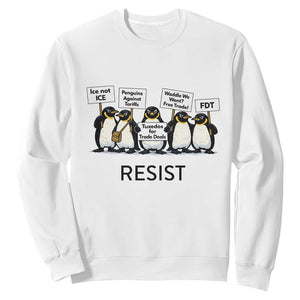 Penguins Resist Sweatshirt Nihilist Penguin Anti-Government Meme TS14 White Print Your Wear