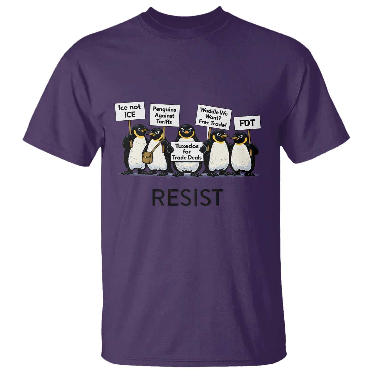 Penguins Resist T Shirt Nihilist Penguin Anti-Government Meme TS14 Purple Print Your Wear