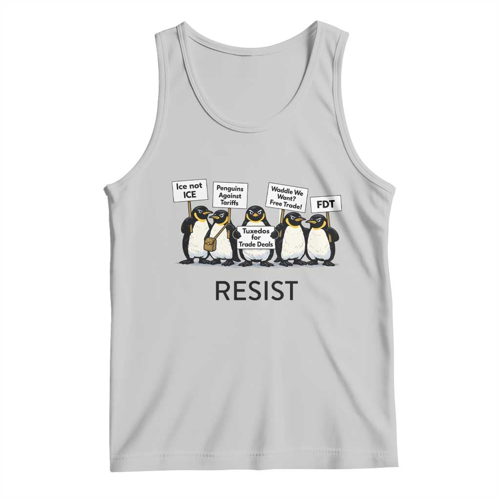 Penguins Resist Tank Top Nihilist Penguin Anti-Government Meme TS14 Ash Print Your Wear