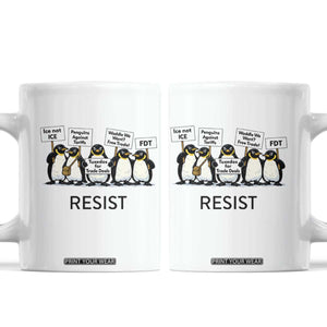 Penguins Resist Coffee Mug Nihilist Penguin Anti-Government Meme TS14 White Print Your Wear