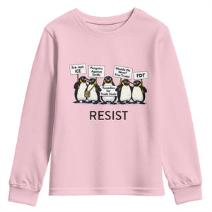 Penguins Resist Youth Sweatshirt Nihilist Penguin Anti-Government Meme TS14 Light Pink Print Your Wear