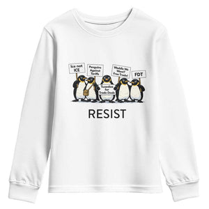 Penguins Resist Youth Sweatshirt Nihilist Penguin Anti-Government Meme TS14 White Print Your Wear