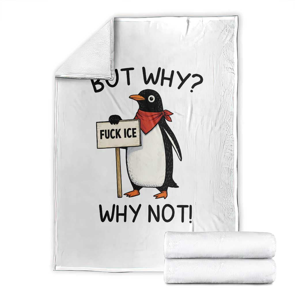 Fck ICE Throw Blanket Nihilist Penguin Anti-Government Meme TS14 White Print Your Wear