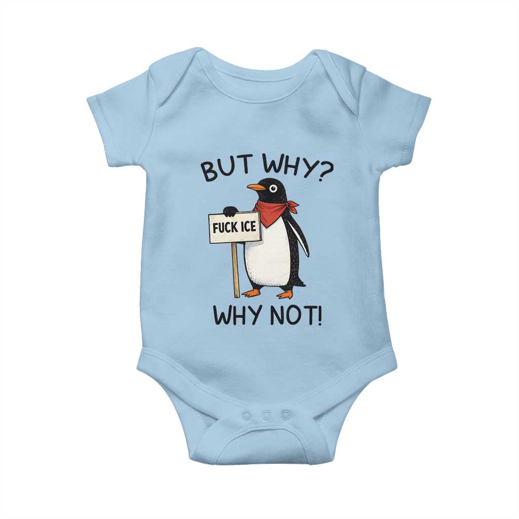 Fck ICE Baby Onesie Nihilist Penguin Anti-Government Meme TS14 Light Blue Print Your Wear