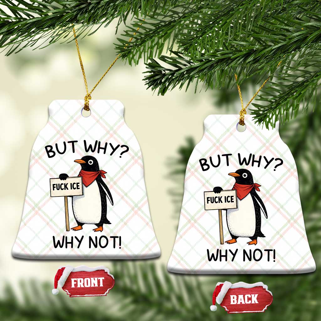 Fck ICE Ceramic Ornament Nihilist Penguin Anti-Government Meme TS14 Print Your Wear