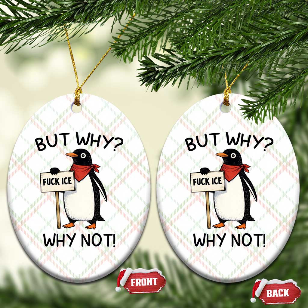 Fck ICE Ceramic Ornament Nihilist Penguin Anti-Government Meme TS14 Print Your Wear