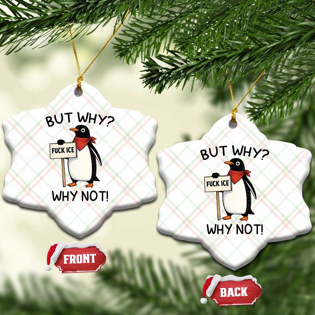Fck ICE Ceramic Ornament Nihilist Penguin Anti-Government Meme TS14 Print Your Wear