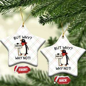 Fck ICE Ceramic Ornament Nihilist Penguin Anti-Government Meme TS14 Print Your Wear