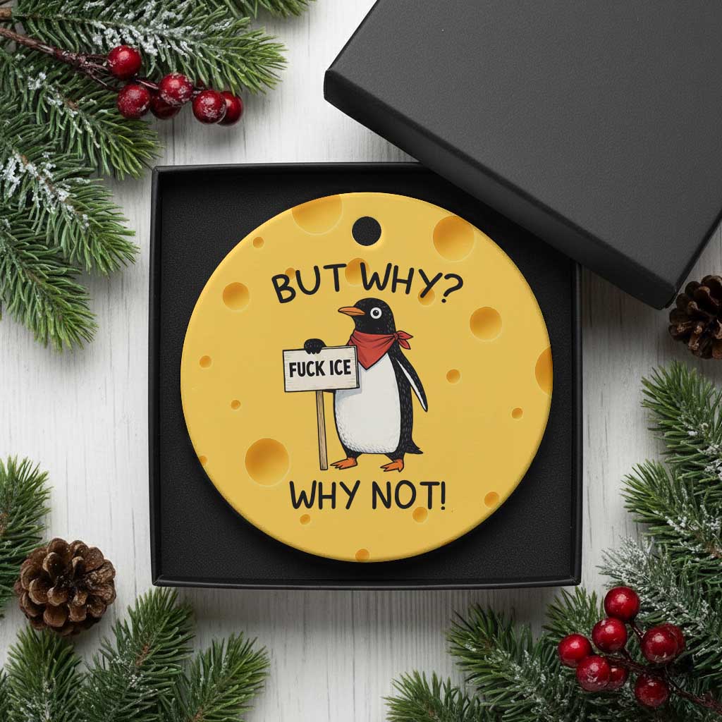 Fck ICE Ceramic Ornament Nihilist Penguin Anti-Government Meme TS14 1pc Yellow Cheese Print Your Wear