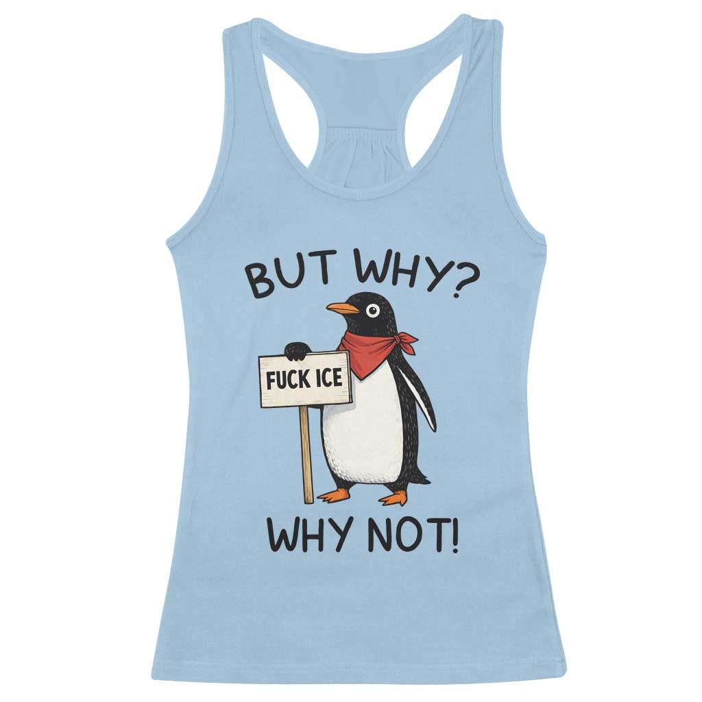 Fck ICE Racerback Tank Top Nihilist Penguin Anti-Government Meme TS14 Light Blue Print Your Wear