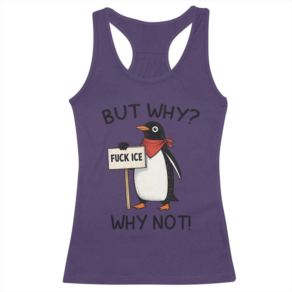 Fck ICE Racerback Tank Top Nihilist Penguin Anti-Government Meme TS14 Purple Print Your Wear