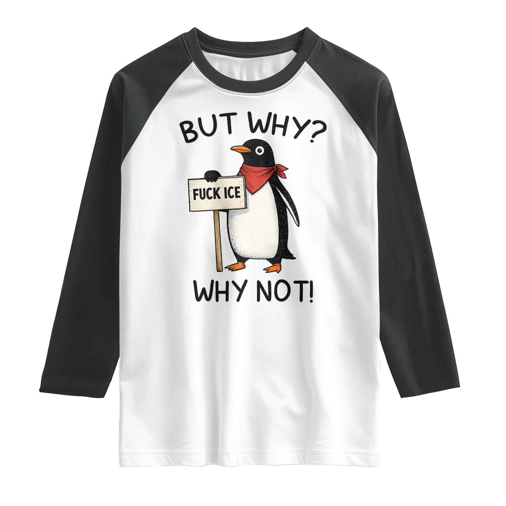 Fck ICE Raglan Shirt Nihilist Penguin Anti-Government Meme TS14 White Black Print Your Wear