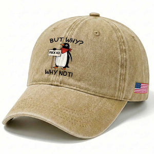 Fck ICE Washed Cotton Baseball Cap Nihilist Penguin Anti-Government Meme TS14 Print Your Wear