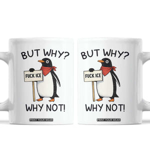 Fck ICE Coffee Mug Nihilist Penguin Anti-Government Meme TS14 White Print Your Wear