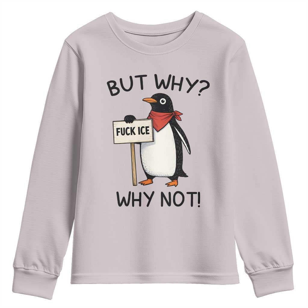 Fck ICE Youth Sweatshirt Nihilist Penguin Anti-Government Meme TS14 Ice Gray Print Your Wear