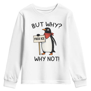 Fck ICE Youth Sweatshirt Nihilist Penguin Anti-Government Meme TS14 White Print Your Wear