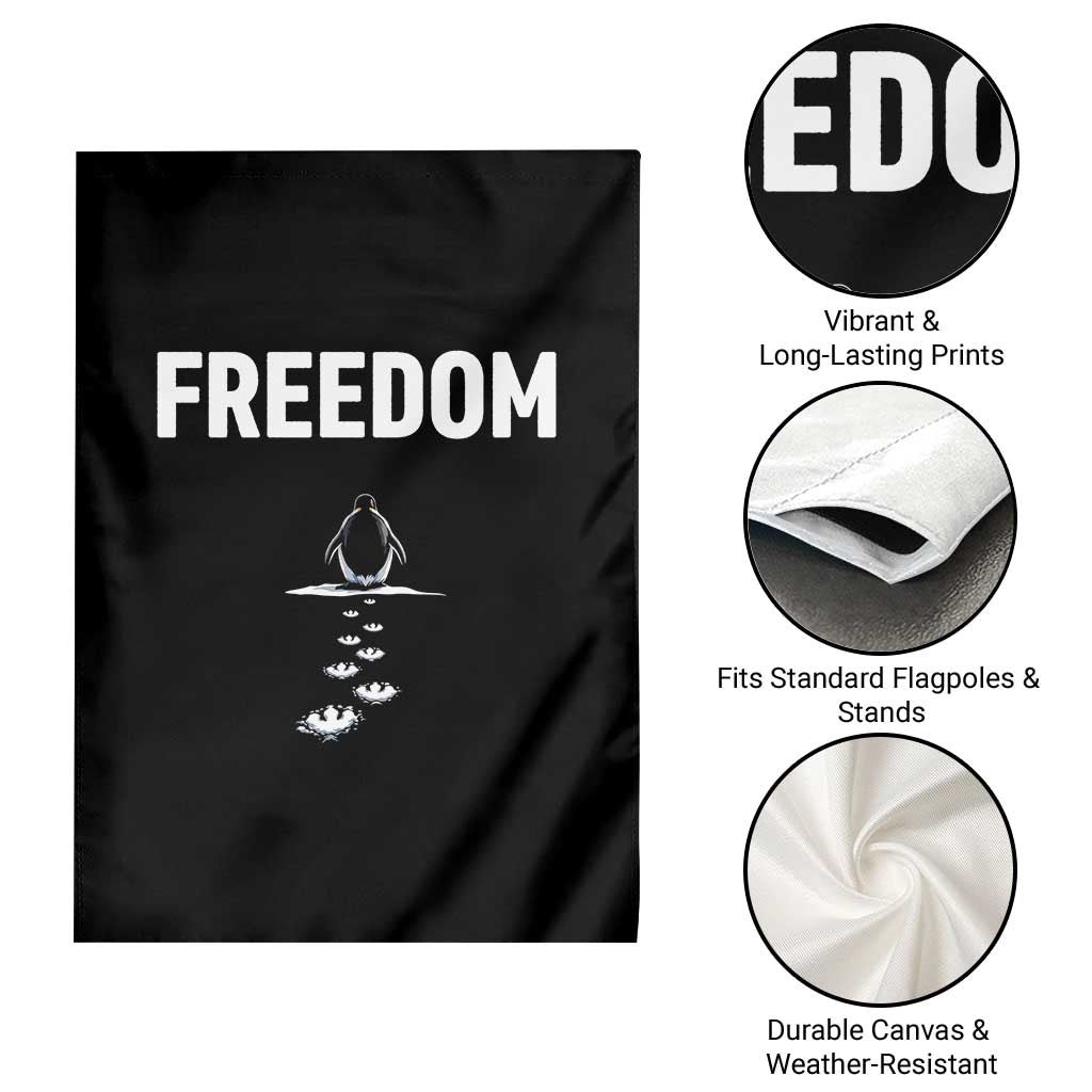 Penguin Freedom Garden Flag Funny Nihilist Penguin Hiking Mountains TS14 Print Your Wear