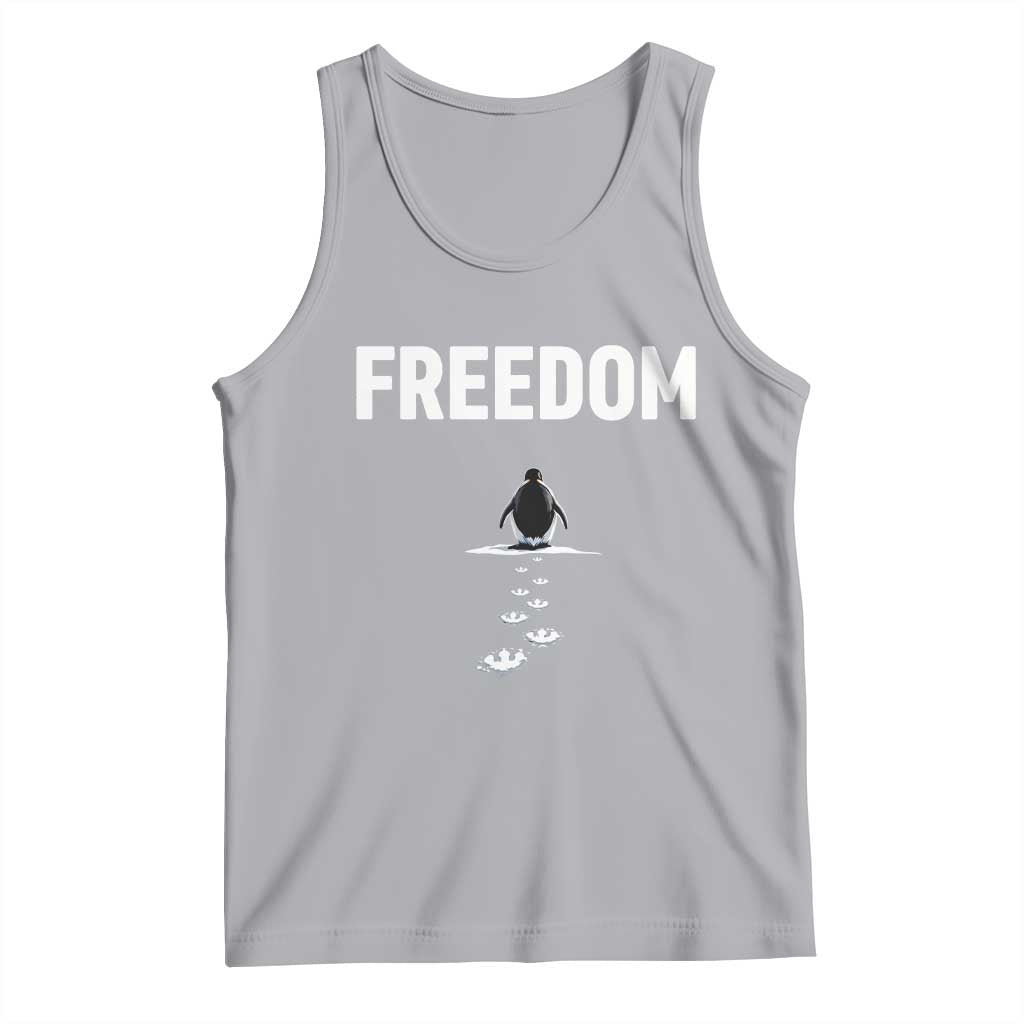 Penguin Freedom Tank Top Funny Nihilist Penguin Hiking Mountains TS14 Athletic Heather Print Your Wear