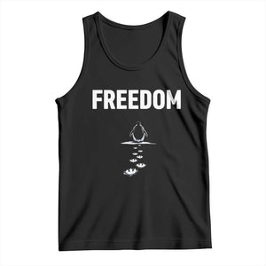 Penguin Freedom Tank Top Funny Nihilist Penguin Hiking Mountains TS14 Black Print Your Wear