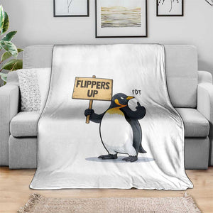 Penguins Resist Throw Blanket Flippers Up Protest TS14 Print Your Wear