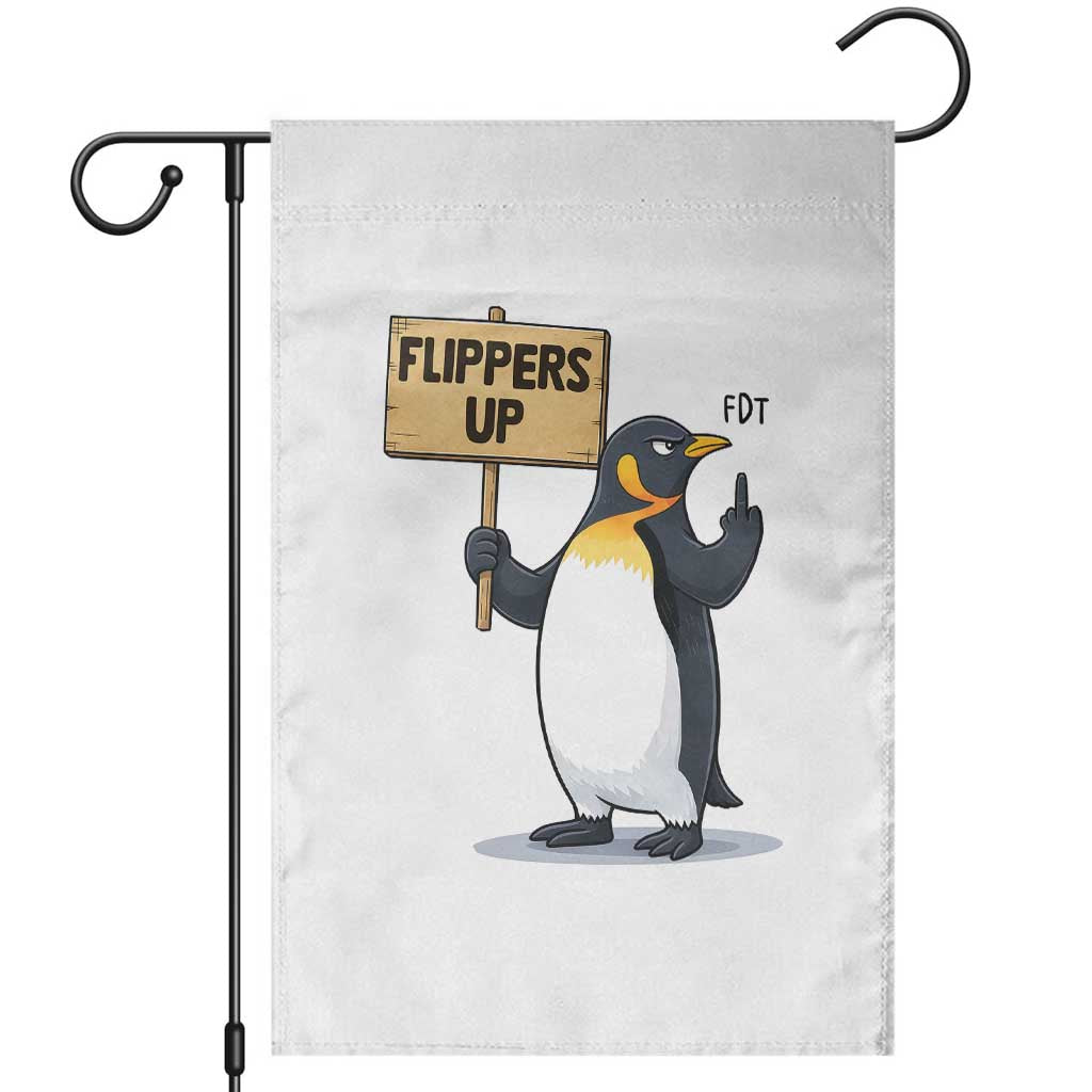 Penguins Resist Garden Flag Flippers Up Protest TS14 White Print Your Wear