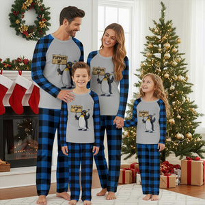 Penguins Resist Plaid Pajama Set Flippers Up Protest TS14 Blue Plaid Print Your Wear