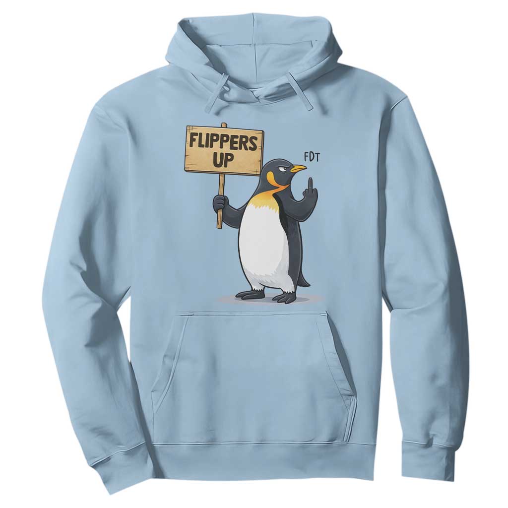 Penguins Resist Hoodie Flippers Up Protest TS14 Light Blue Print Your Wear