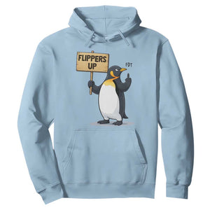 Penguins Resist Hoodie Flippers Up Protest TS14 Light Blue Print Your Wear