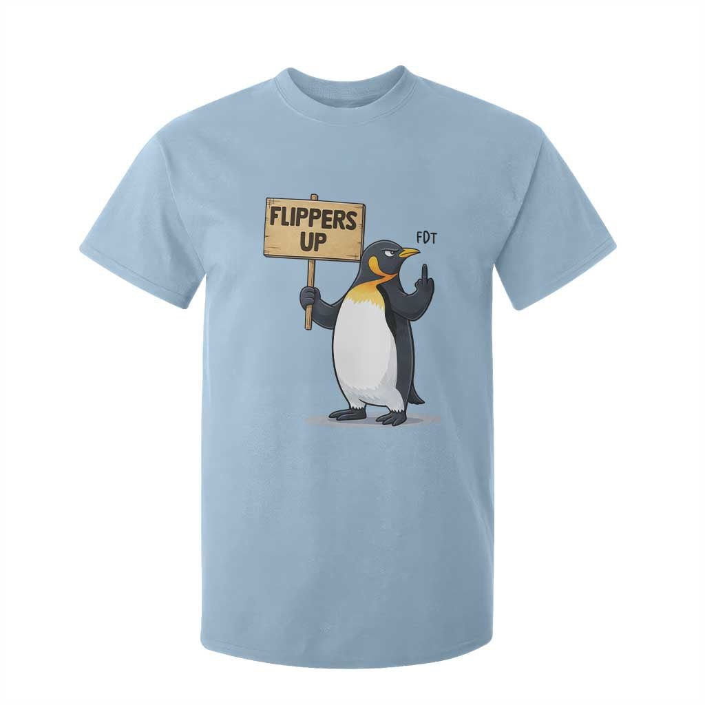 Penguins Resist T Shirt For Kid Flippers Up Protest TS14 Light Blue Print Your Wear