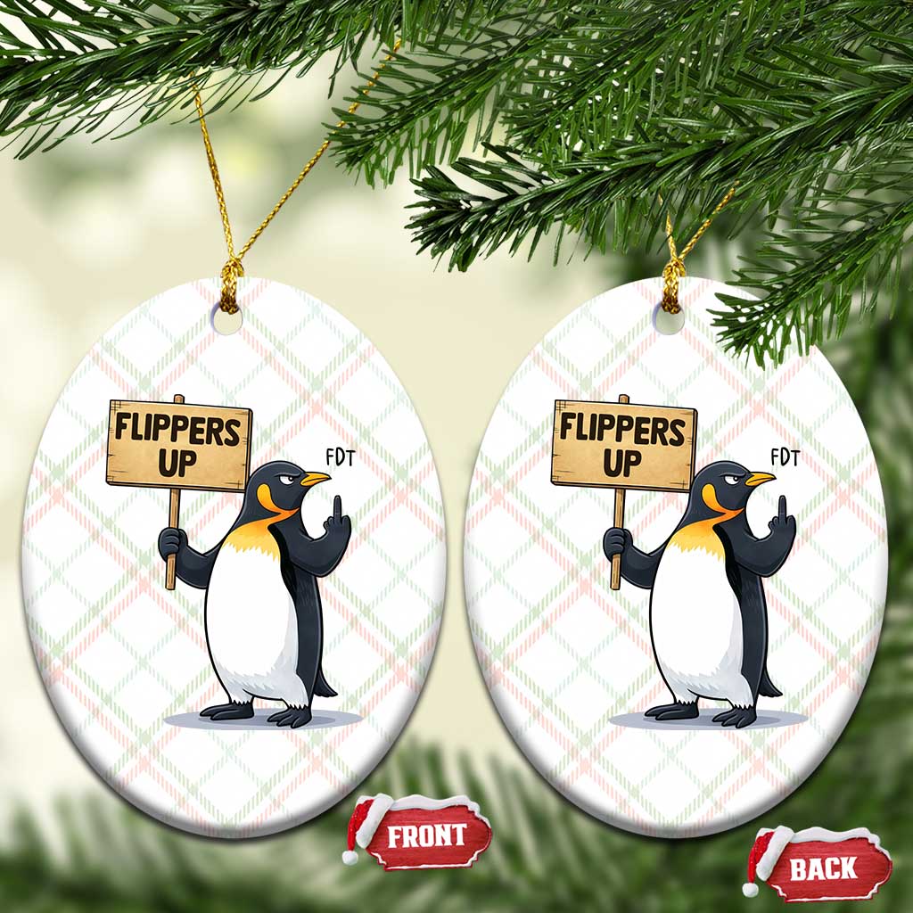 Penguins Resist Ceramic Ornament Flippers Up Protest TS14 Print Your Wear