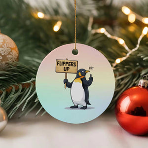 Penguins Resist Ceramic Ornament Flippers Up Protest TS14 1pc Pastel Print Your Wear