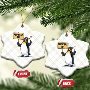 Penguins Resist Ceramic Ornament Flippers Up Protest TS14 Print Your Wear